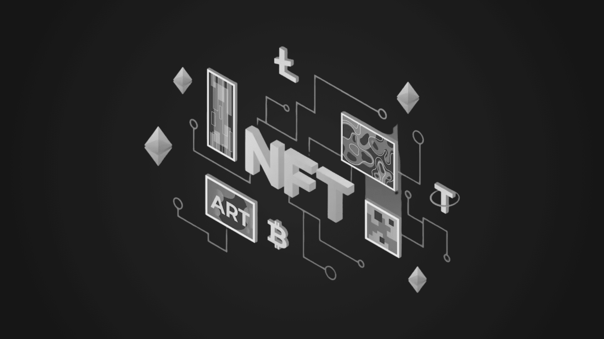 Graphic illustration representing Web3 marketing, blockchain promotion, or crypto growth services